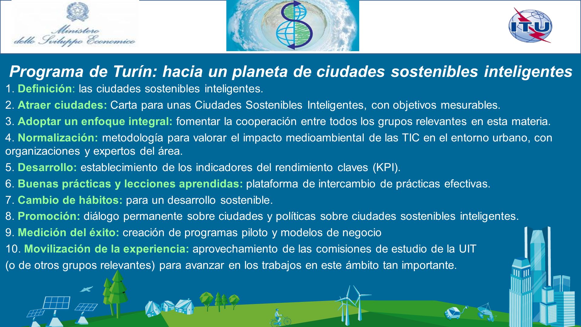 Programa de Turín: hacia un planeta de ciudades sostenibles inteligentes