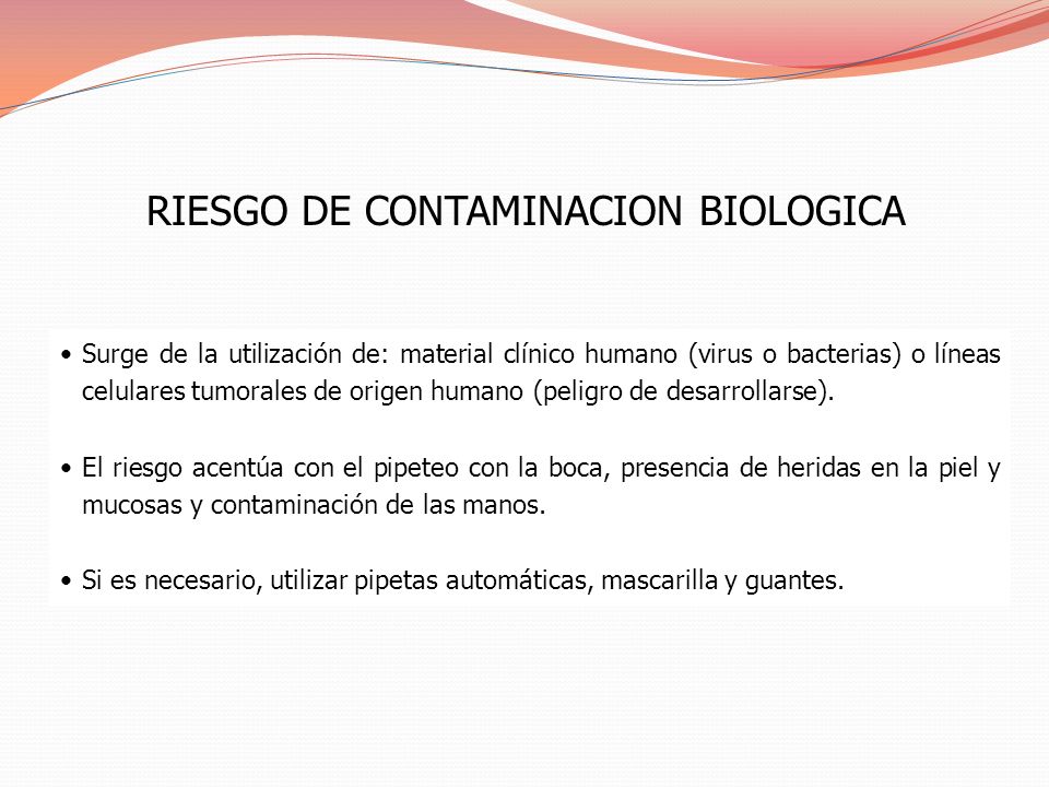 RIESGO DE CONTAMINACION BIOLOGICA
