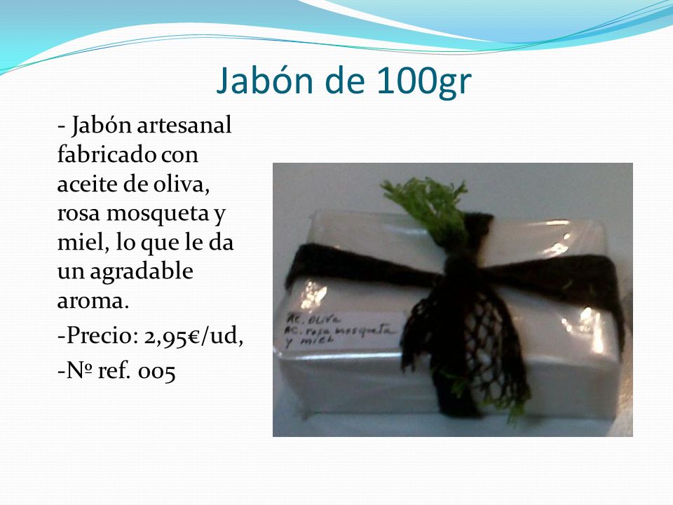 Jabón de 100gr - Jabón artesanal fabricado con aceite de oliva, rosa mosqueta y miel, lo que le da un agradable aroma.