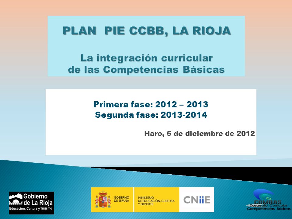 PLAN PIE CCBB, LA RIOJA La integración curricular de las Competencias Básicas
