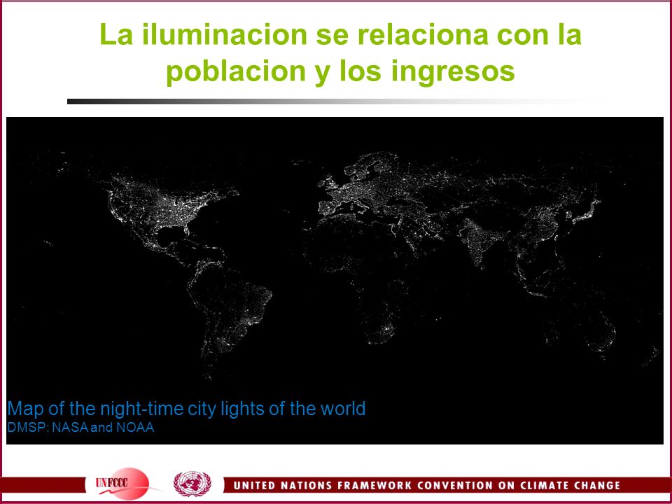 La iluminacion se relaciona con la poblacion y los ingresos