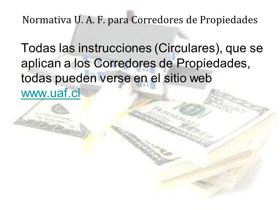 Normativa U. A. F. para Corredores de Propiedades