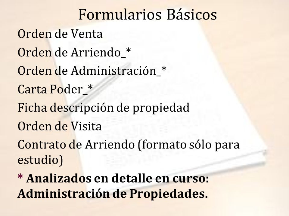 Formularios Básicos Orden de Venta Orden de Arriendo_*