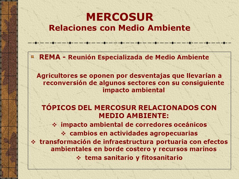 MERCOSUR Relaciones con Medio Ambiente