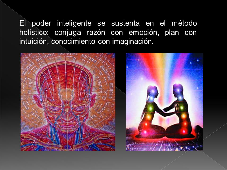 El poder inteligente se sustenta en el método holístico: conjuga razón con emoción, plan con intuición, conocimiento con imaginación.