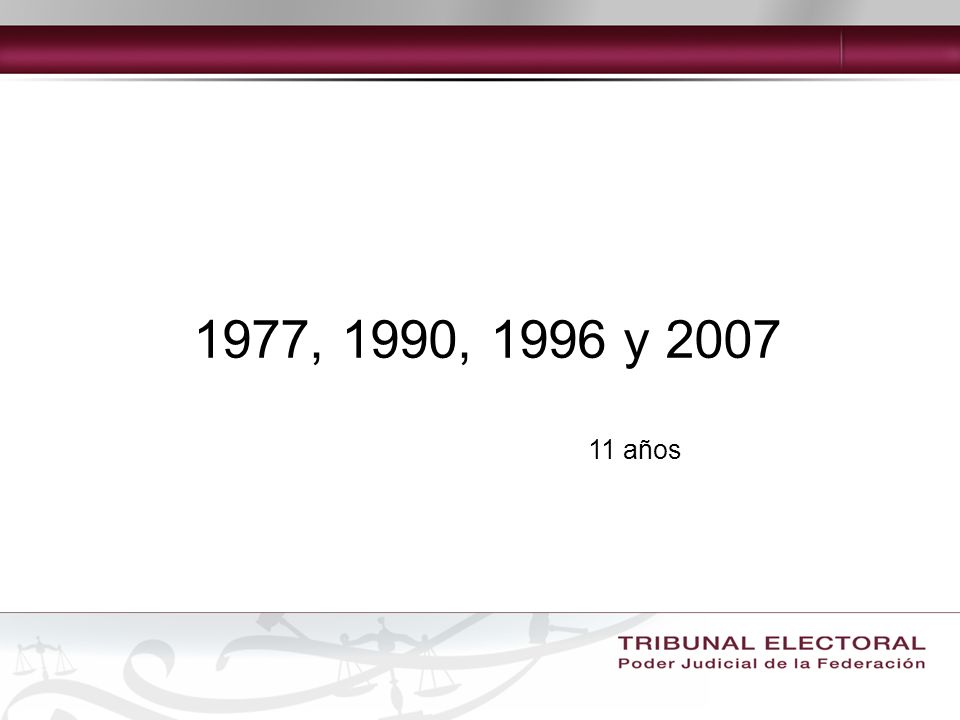 1977, 1990, 1996 y años