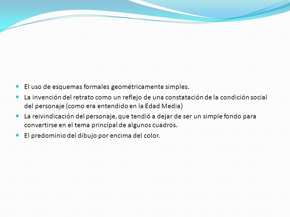 El uso de esquemas formales geométricamente simples.