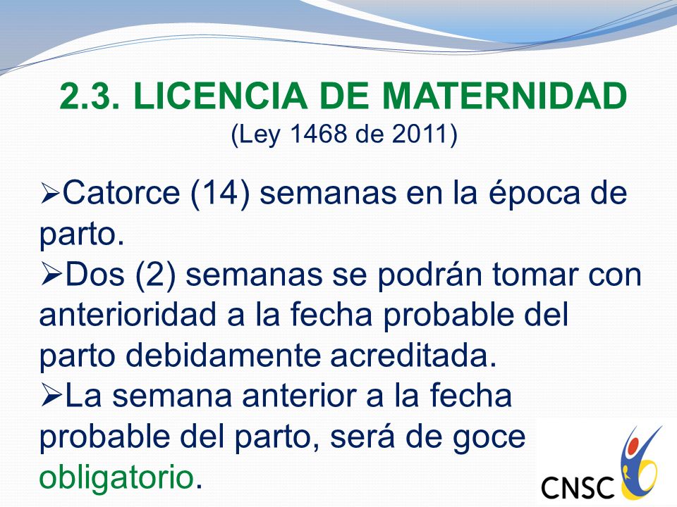 2.3. LICENCIA DE MATERNIDAD