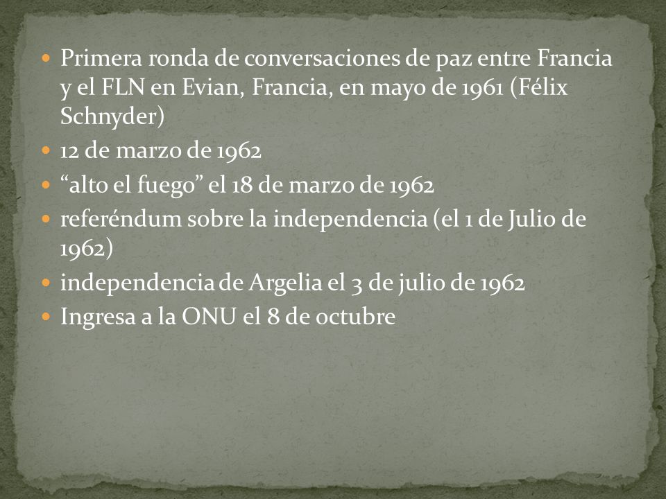 Primera ronda de conversaciones de paz entre Francia y el FLN en Evian, Francia, en mayo de 1961 (Félix Schnyder)
