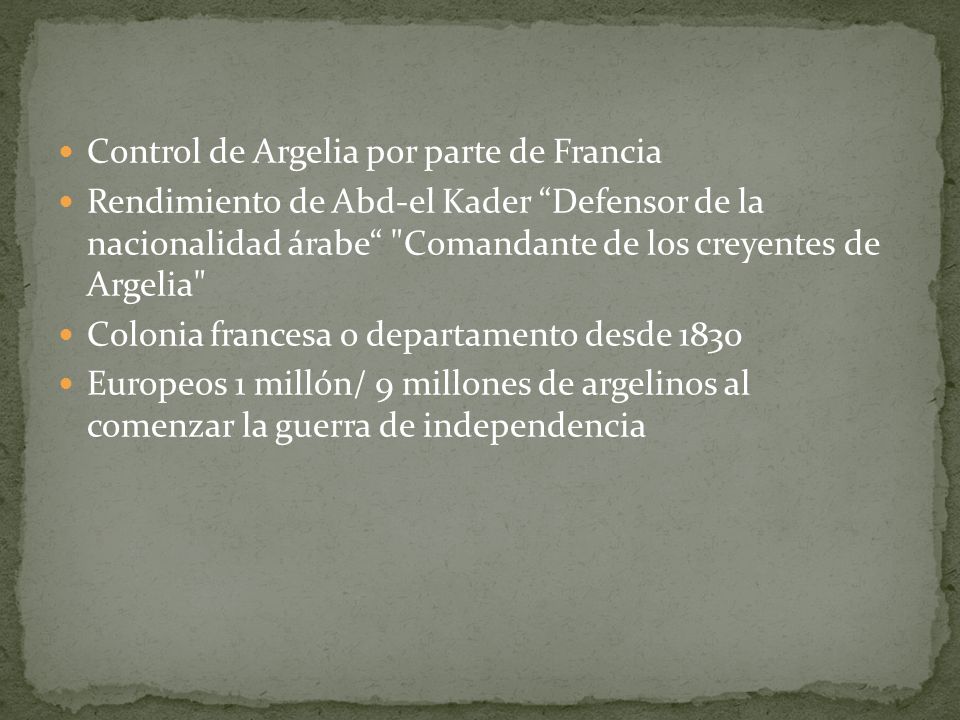 Control de Argelia por parte de Francia