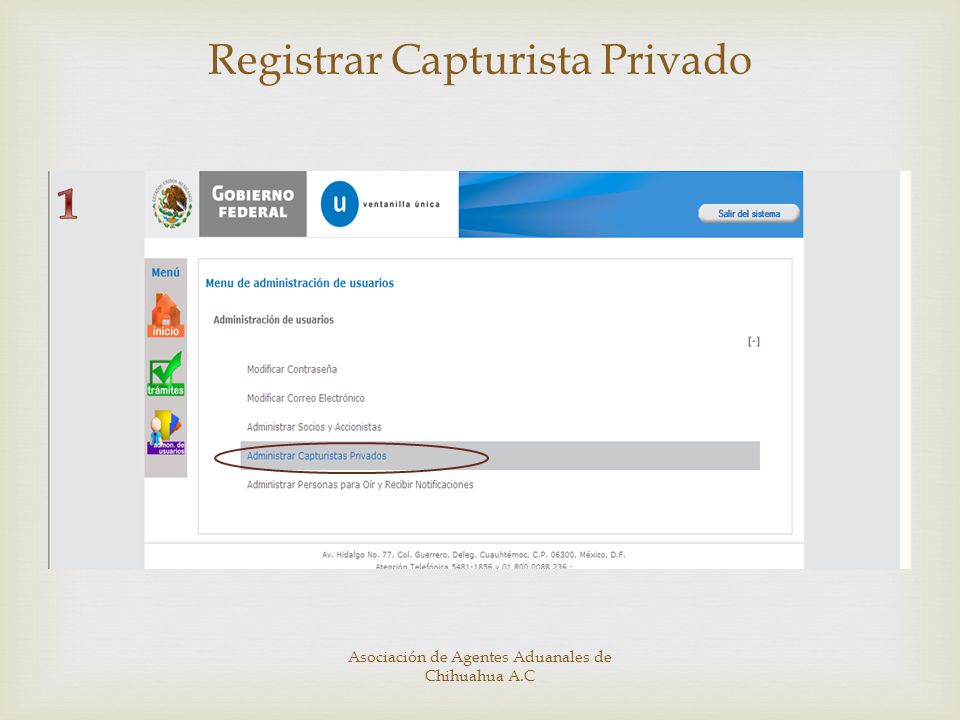 Registrar Capturista Privado
