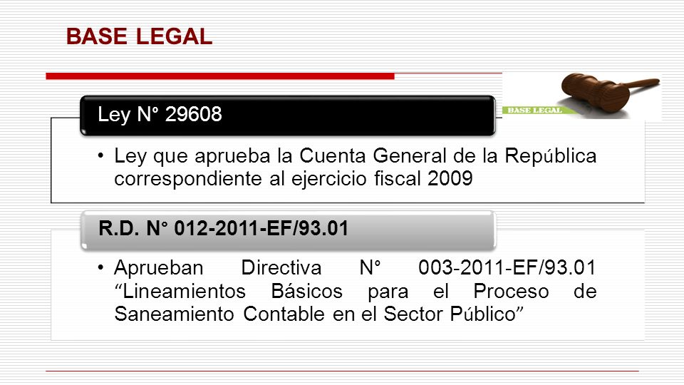 BASE LEGAL Ley que aprueba la Cuenta General de la República correspondiente al ejercicio fiscal