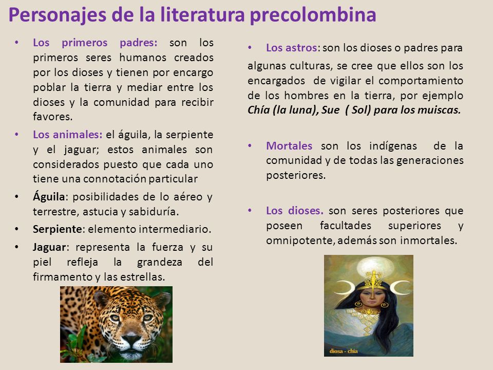 Personajes de la literatura precolombina