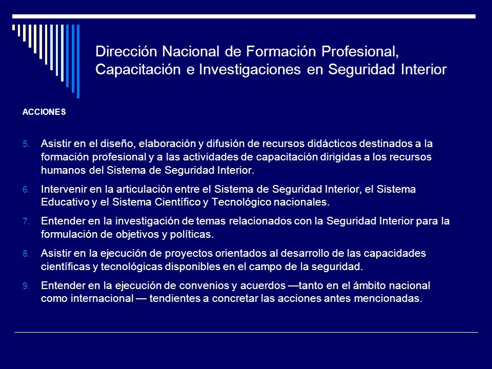 Dirección Nacional de Formación Profesional, Capacitación e Investigaciones en Seguridad Interior