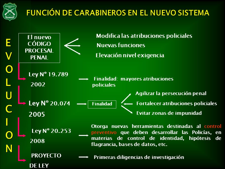 E V O L U C I N FUNCIÓN DE CARABINEROS EN EL NUEVO SISTEMA