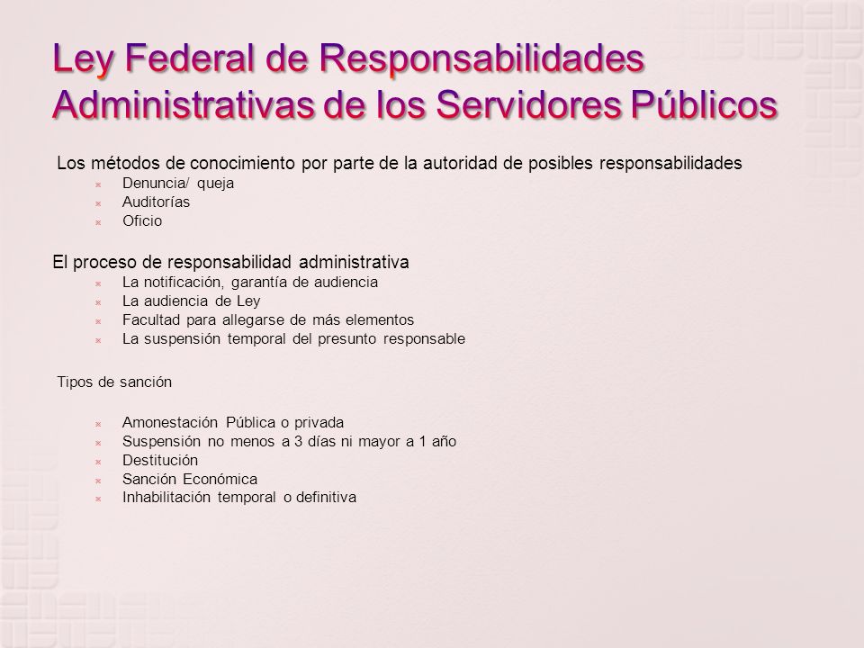 Ley Federal de Responsabilidades Administrativas de los Servidores Públicos