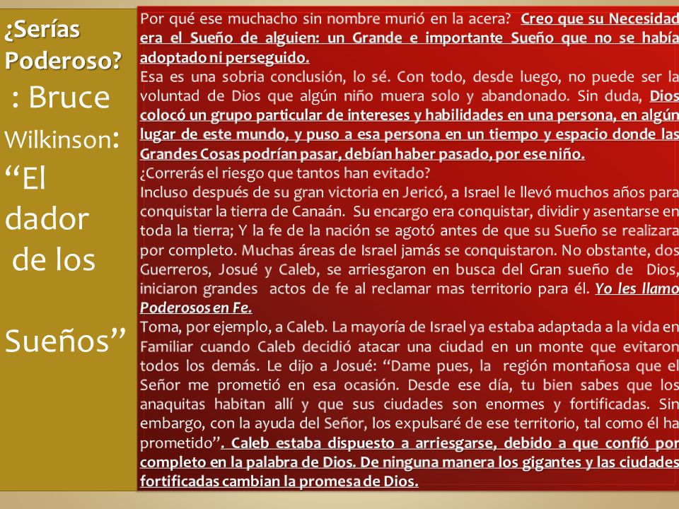 : Bruce El dador de los Sueños ¿Serías Poderoso Wilkinson: