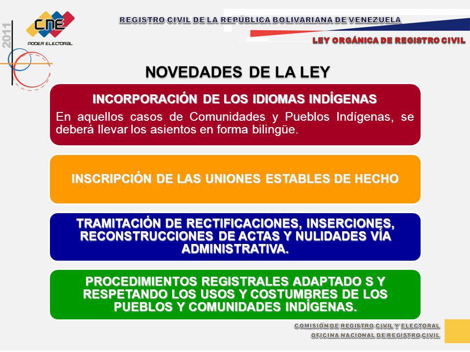 NOVEDADES DE LA LEY INCORPORACIÓN DE LOS IDIOMAS INDÍGENAS