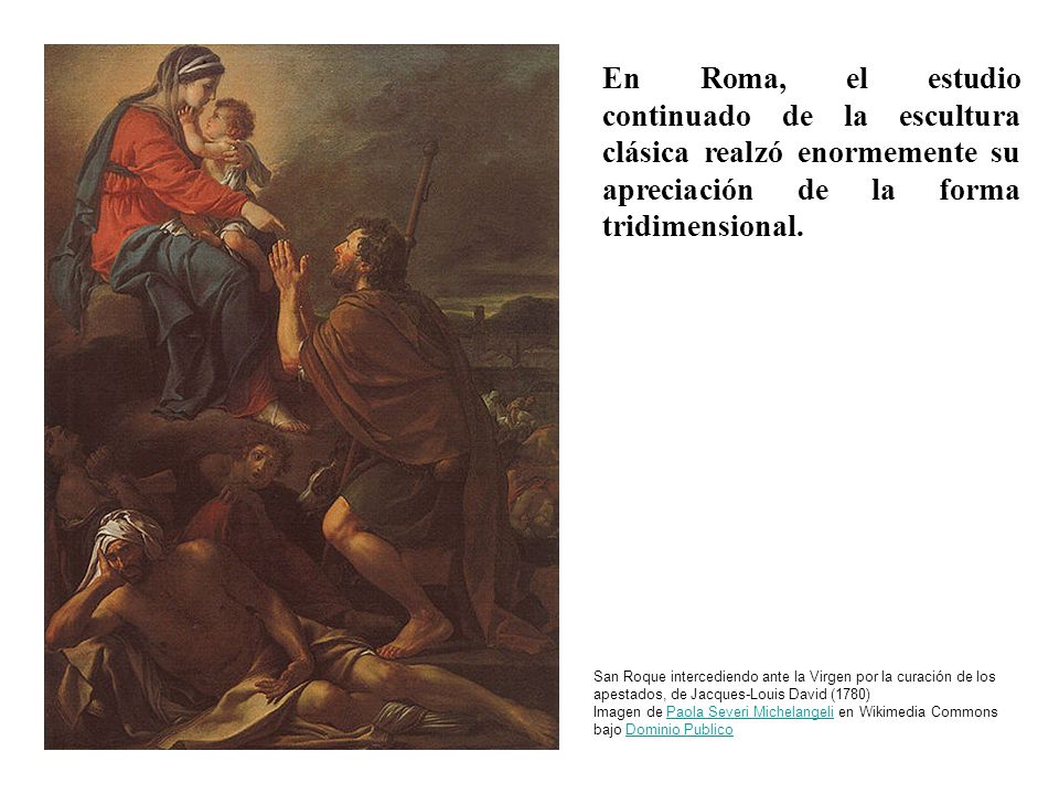 En Roma, el estudio continuado de la escultura clásica realzó enormemente su apreciación de la forma tridimensional.