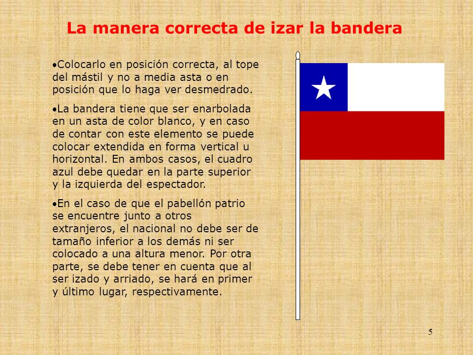 La manera correcta de izar la bandera