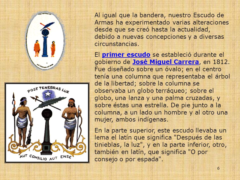 Al igual que la bandera, nuestro Escudo de Armas ha experimentado varias alteraciones desde que se creó hasta la actualidad, debido a nuevas concepciones y a diversas circunstancias.