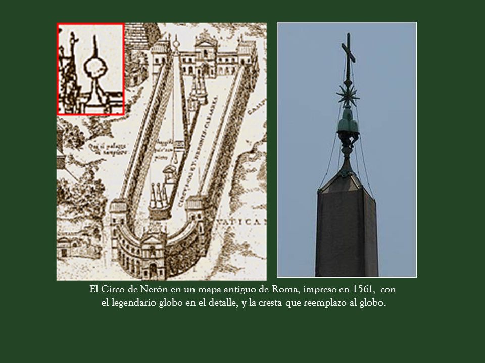 El Circo de Nerón en un mapa antiguo de Roma, impreso en 1561, con