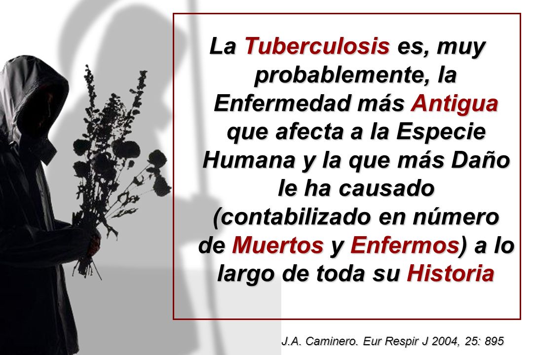 La Tuberculosis es, muy probablemente, la Enfermedad más Antigua que afecta a la Especie Humana y la que más Daño le ha causado (contabilizado en número de Muertos y Enfermos) a lo largo de toda su Historia
