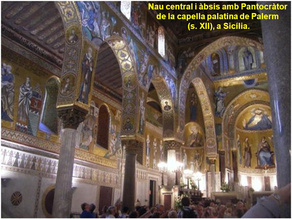 Nau central i àbsis amb Pantocràtor de la capella palatina de Palerm