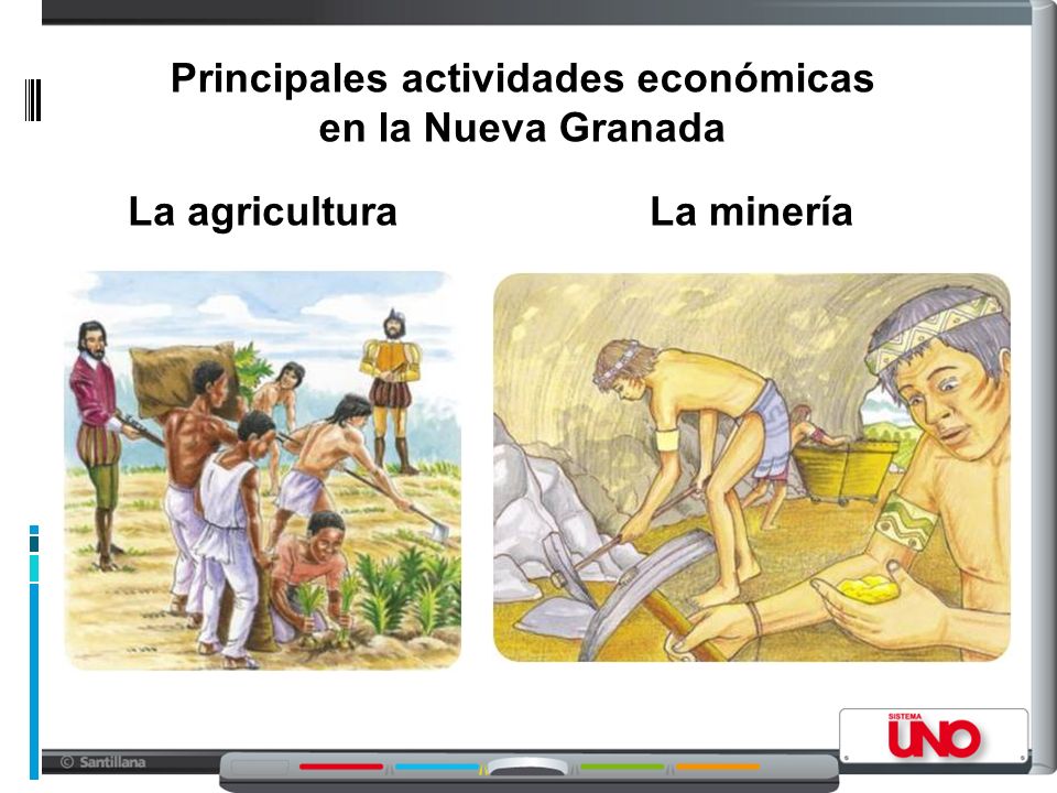Principales actividades económicas en la Nueva Granada
