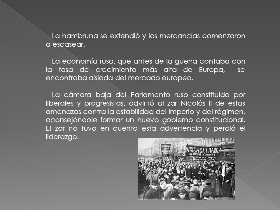 La hambruna se extendió y las mercancías comenzaron a escasear.