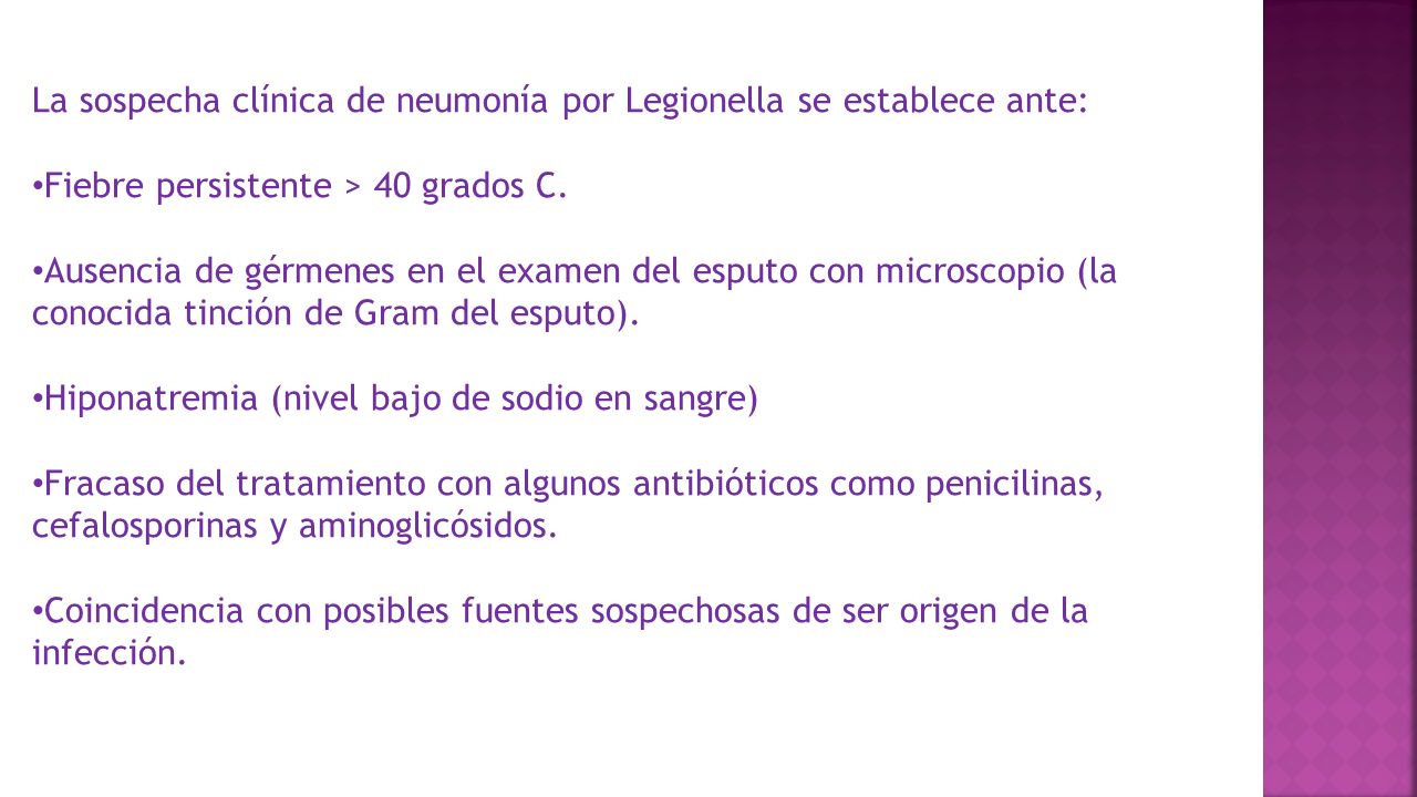 La sospecha clínica de neumonía por Legionella se establece ante: