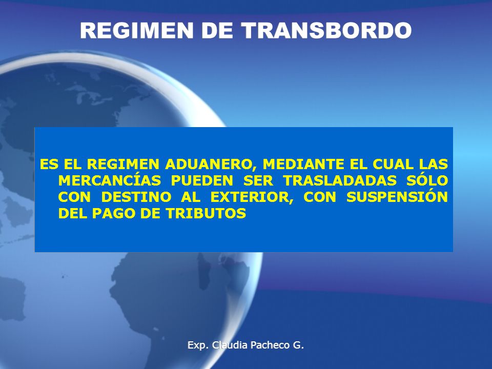REGIMEN DE TRANSBORDO