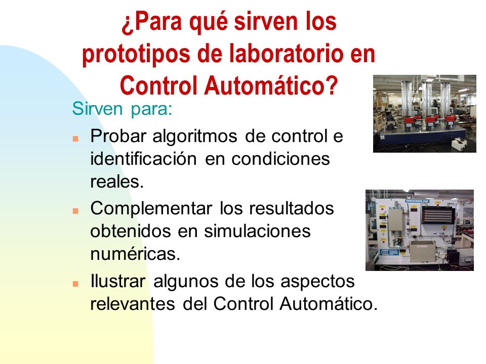 ¿Para qué sirven los prototipos de laboratorio en Control Automático