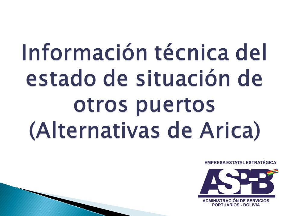 Información técnica del estado de situación de otros puertos (Alternativas de Arica)