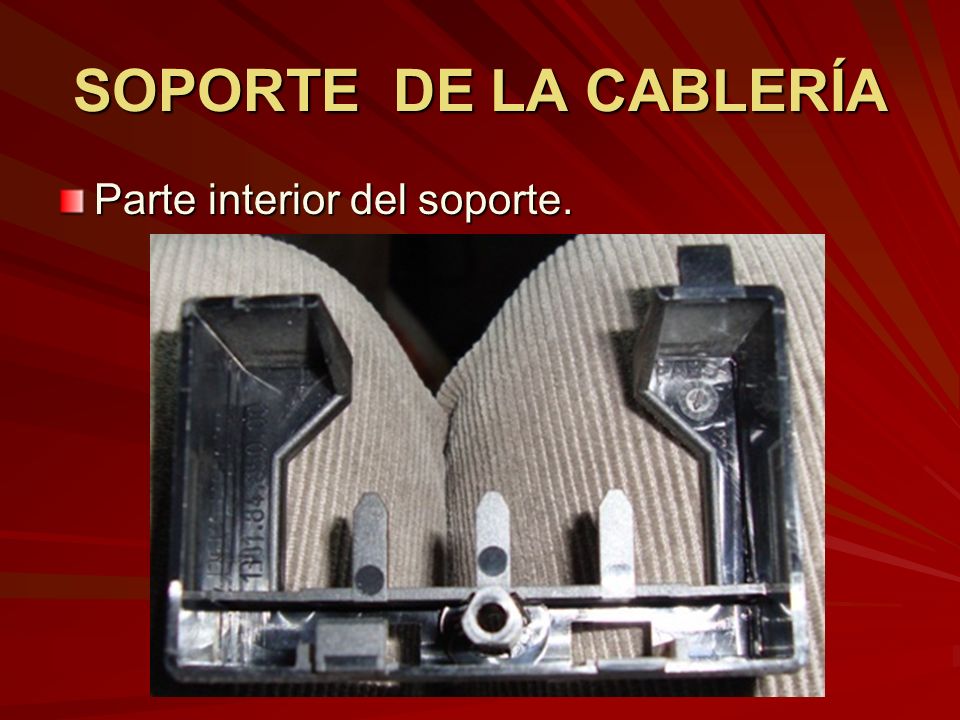 SOPORTE DE LA CABLERÍA Parte interior del soporte.