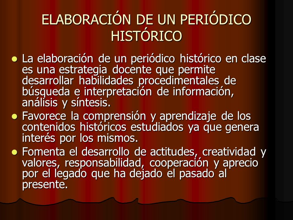 ELABORACIÓN DE UN PERIÓDICO HISTÓRICO
