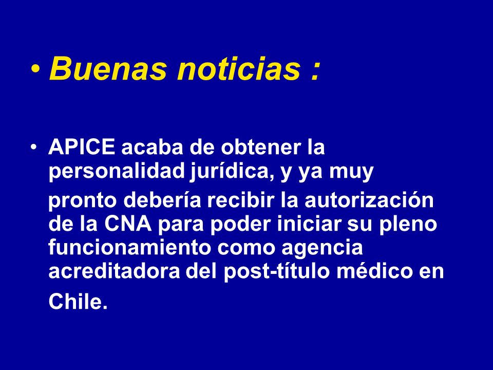 Buenas noticias : APICE acaba de obtener la personalidad jurídica, y ya muy.