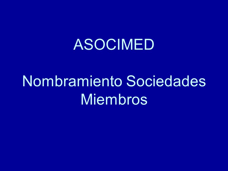 ASOCIMED Nombramiento Sociedades Miembros