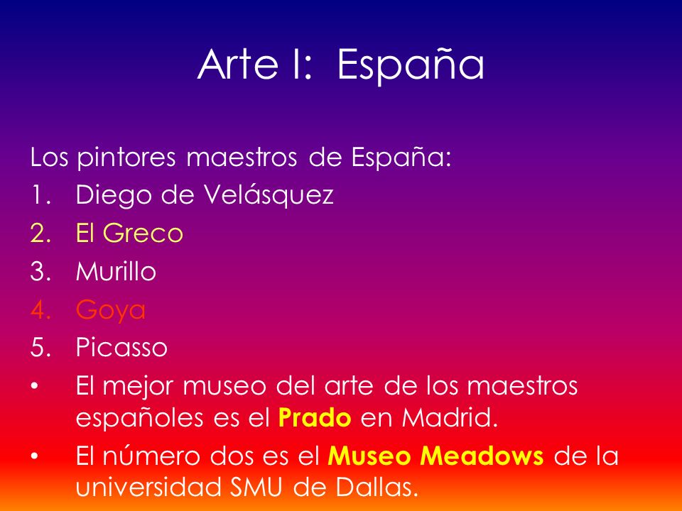 Arte I: España Los pintores maestros de España: Diego de Velásquez