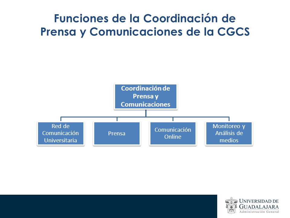 Funciones de la Coordinación de Prensa y Comunicaciones de la CGCS