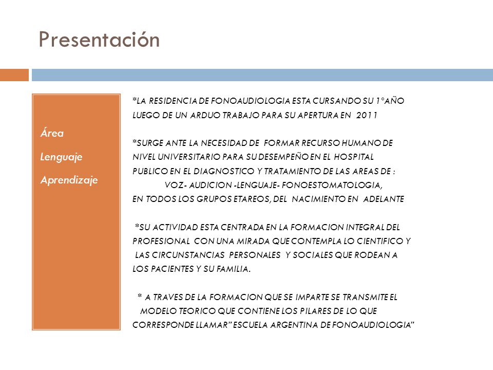 Presentación Área Lenguaje Aprendizaje