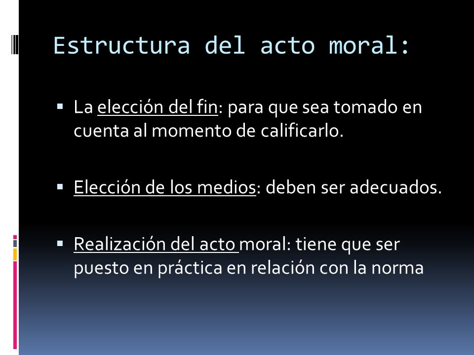 Estructura del acto moral: