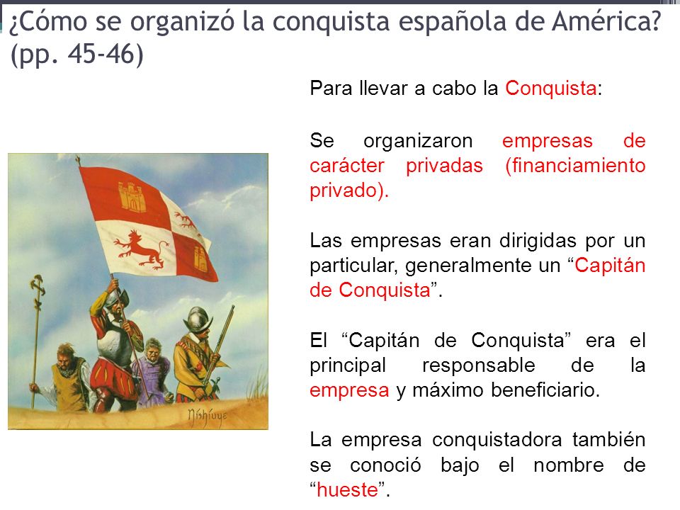 ¿Cómo se organizó la conquista española de América (pp )