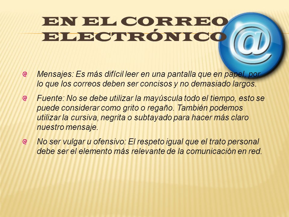EN EL CORREO ELECTRÓNICO