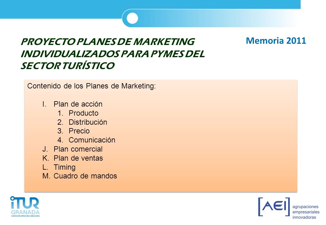 PROYECTO PLANES DE MARKETING INDIVIDUALIZADOS PARA PYMES DEL SECTOR TURÍSTICO