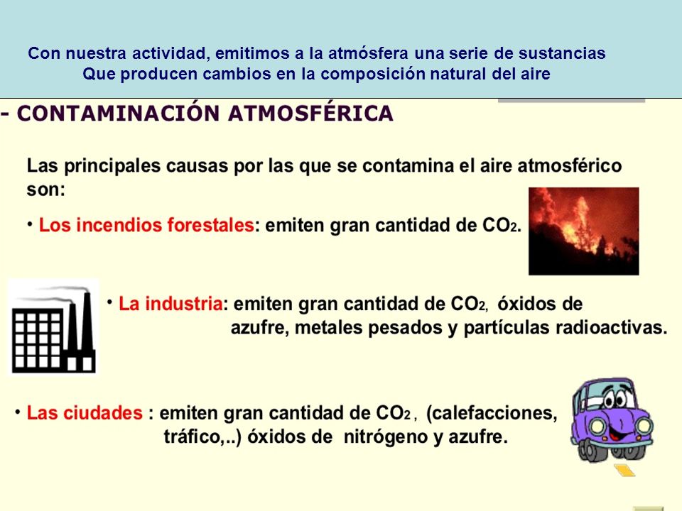Con nuestra actividad, emitimos a la atmósfera una serie de sustancias