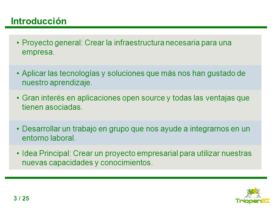 Introducción Proyecto general: Crear la infraestructura necesaria para una empresa.