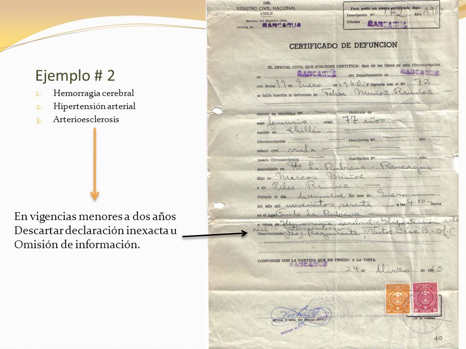 Ejemplo # 2 En vigencias menores a dos años