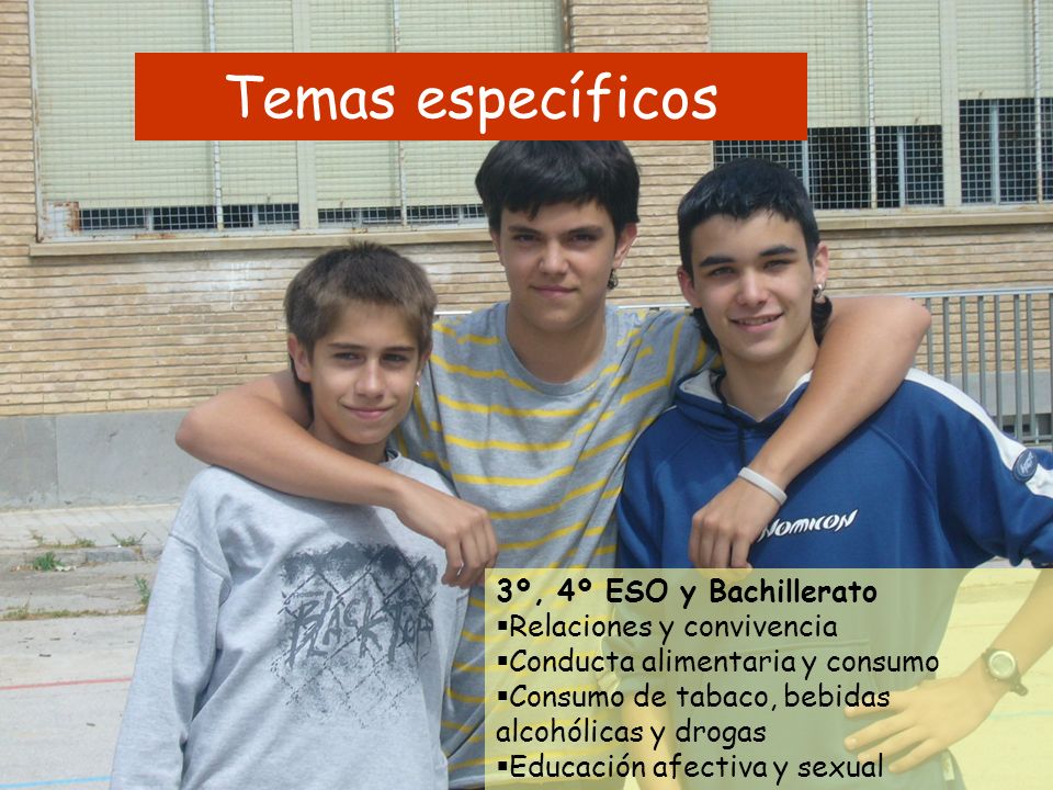 Temas específicos 3º, 4º ESO y Bachillerato Relaciones y convivencia