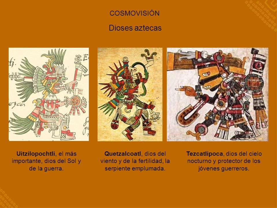 Uitzilopochtli, el más importante, dios del Sol y de la guerra.
